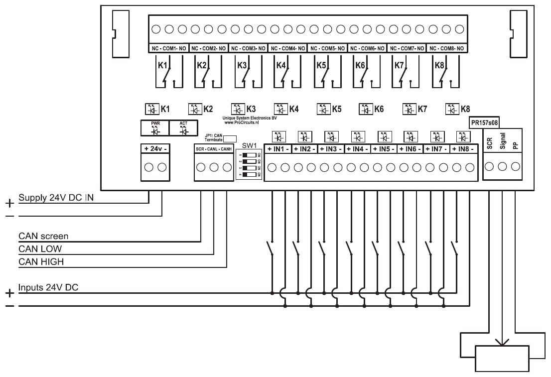 8-channel isolated input and relay output controller with CAN bus - Image 4